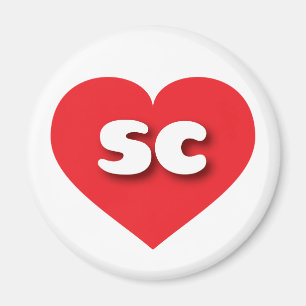 South Carolina red heart - I love sc Magnet