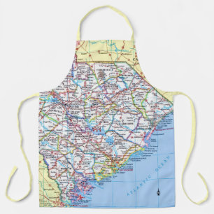 South Carolina Road Map Apron
