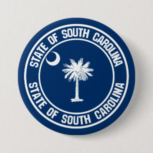 South Carolina Round Emblem 7.5 Cm Round Badge