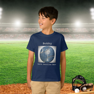 South Carolina SC Born Sports Baseball Kids T-Shirt