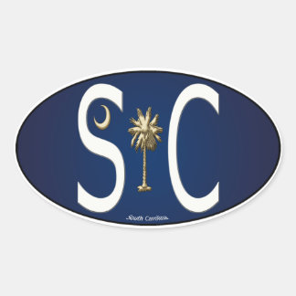 South Carolina SC Oval European Sticker