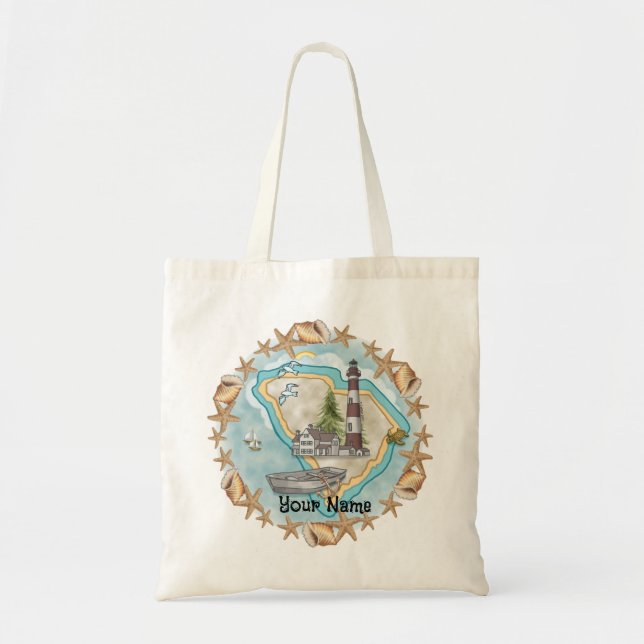 South Carolina Shells Lighthouse Tote Bag (Front)