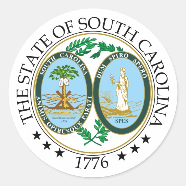 South Carolina sign Classic Round Sticker (Front)