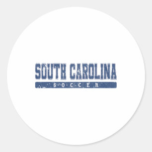 South Carolina Soccer Blue Vintage Text Classic Round Sticker