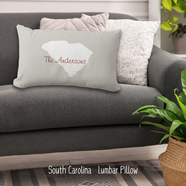 South Carolina State Family Throw Lumbar Cushion (Dress up the family room with a personalized lumbar pillow! 2- sided design is perfect for any sofa!)