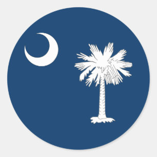South Carolina State Flag Classic Round Sticker