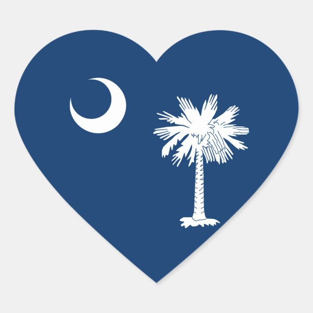 South Carolina State Flag Decor Heart Sticker (Front)