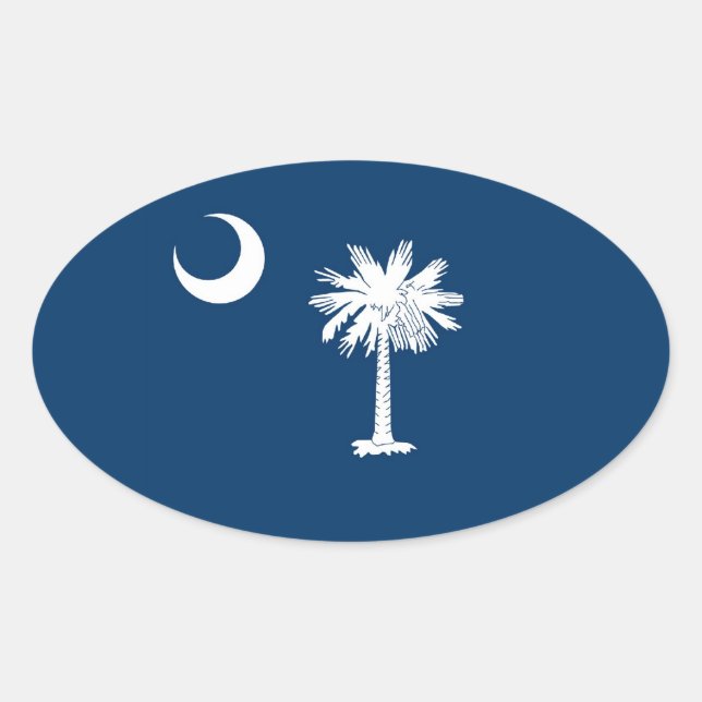 South Carolina State Flag Oval Sticker (Front)
