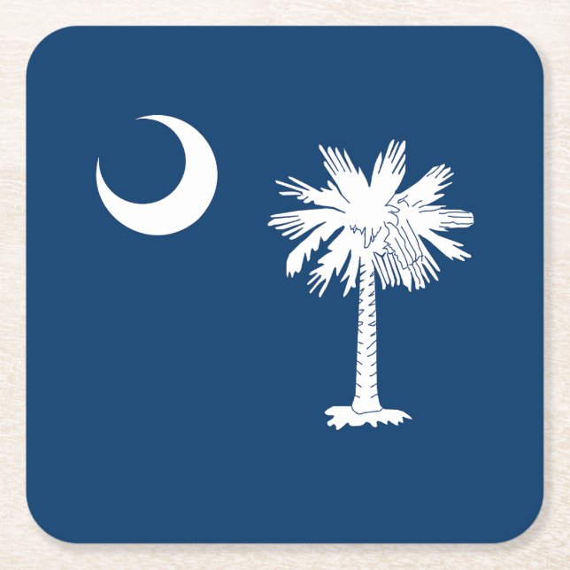 South Carolina State Flag Square Paper Coaster (Front)