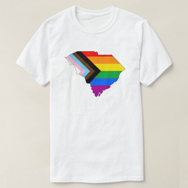 South Carolina State Pride LGBTQ Progress Pride T-Shirt (Design Front)