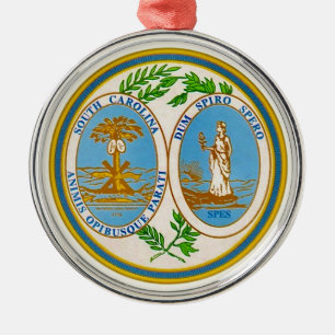 South Carolina State Seal  Metal Tree Decoration