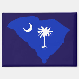 South Carolina State Shaped Flag Magnet