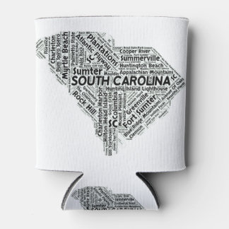 South Carolina State Word Cloud Can Cooler