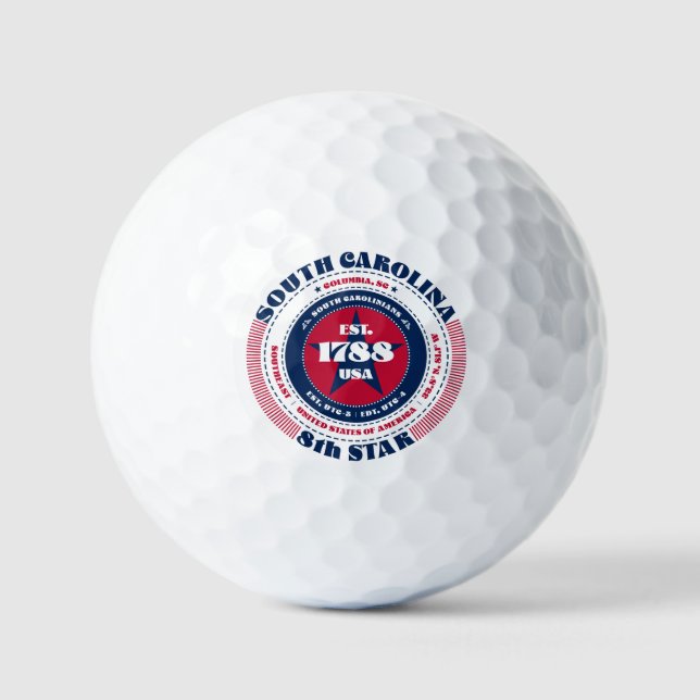 South Carolina Statehood Patriotic Gift Golf Balls (Front)