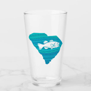South Carolina Wave Fishing Glass
