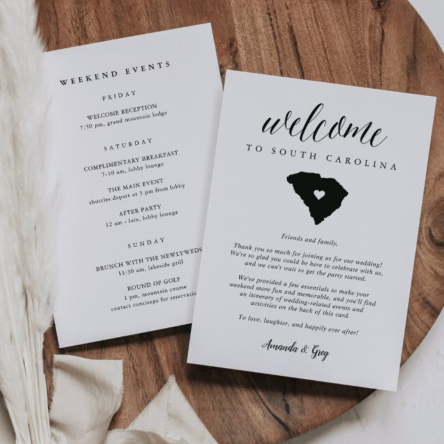 South Carolina Wedding Welcome Letter & Itinerary (Creator Uploaded)