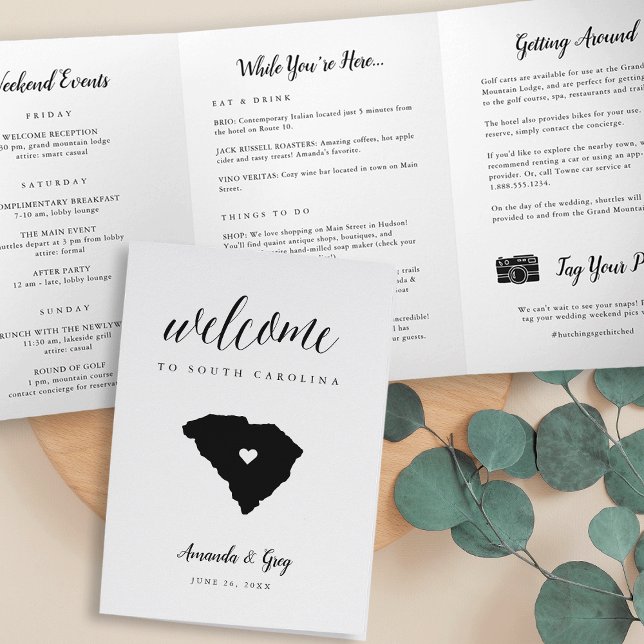 South Carolina Wedding Welcome Letter & Itinerary Tri-Fold Programme (Creator Uploaded)