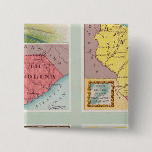 South Carolina, Wisconsin, Maine, Michigan 15 Cm Square Badge