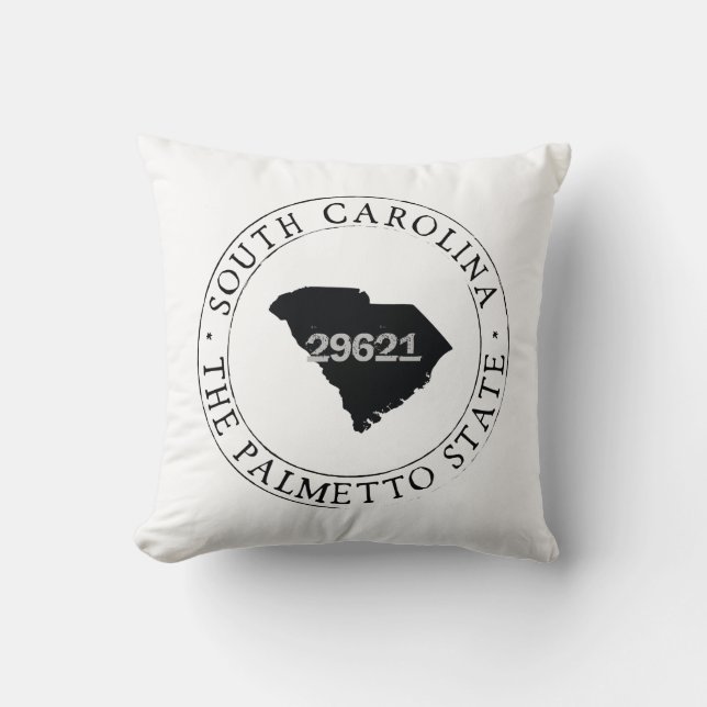 South Carolina Zip Code Pillow (Front)