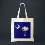 South Carolina's Flag Tote Bag<br><div class="desc">The crescent moon and Palmetto palm - South Carolina's iconc symbol!  Purchase it as is or personalize it with any message or name you wish.</div>
