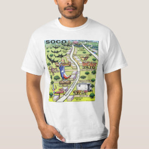 South Congress Ave ATX Cartoon Map T-Shirt
