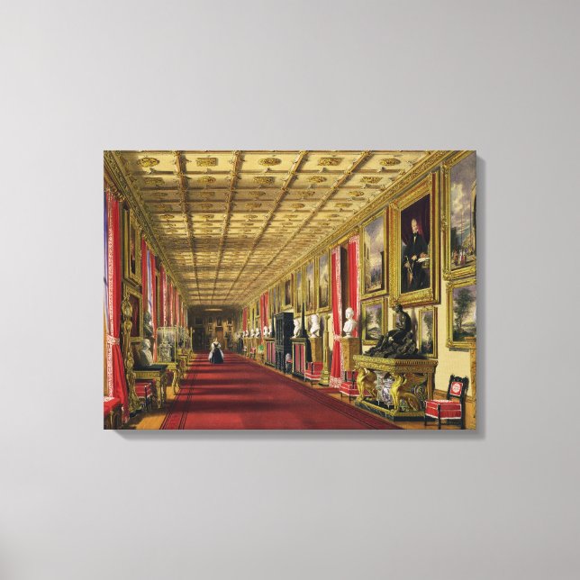 South Corridor, Windsor Castle, 1838 (chromolitho) Canvas Print (Front)