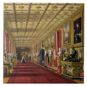 South Corridor, Windsor Castle, 1838 (chromolitho) Tile