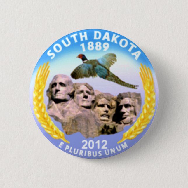 South Dakota 6 Cm Round Badge (Front)