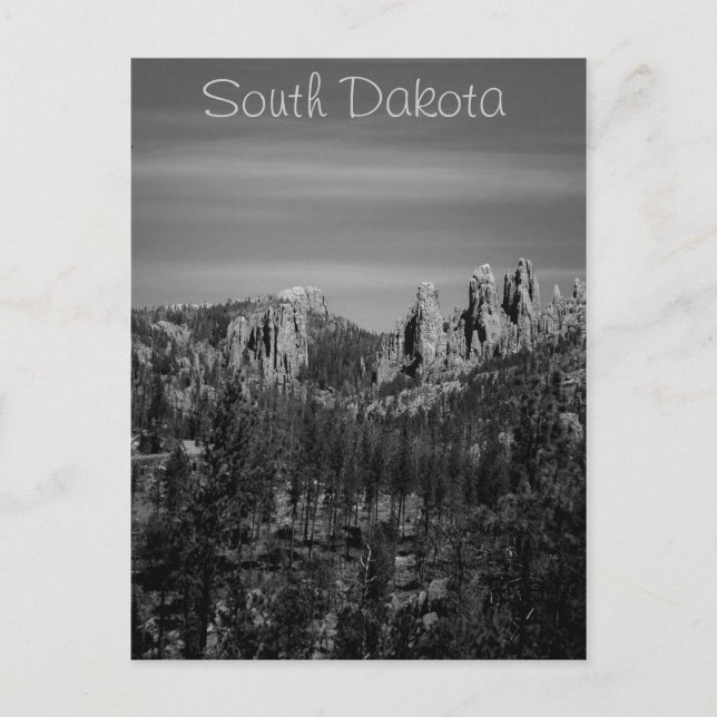 South Dakota B/W postcard (Front)