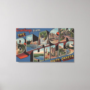 South Dakota - Black Hills - Large Letter Scenes Canvas Print