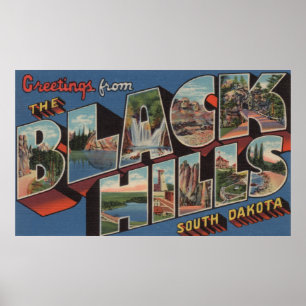South Dakota - Black Hills - Large Letter Scenes Poster