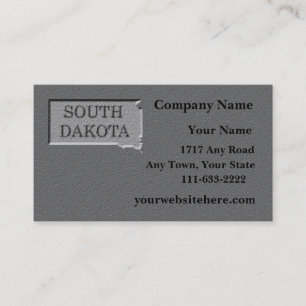 South Dakota Business card carved stone look