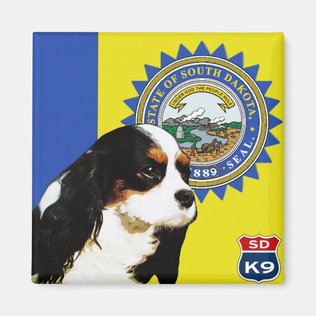 South Dakota Cavalier King Charles Spaniel Magnet (Front)