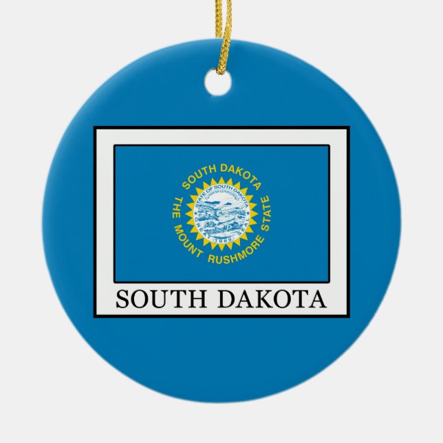 South Dakota Ceramic Tree Decoration (Front)