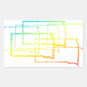 south dakota chill blur rectangular sticker