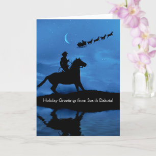 South Dakota Christmas Cowboy Holiday Card