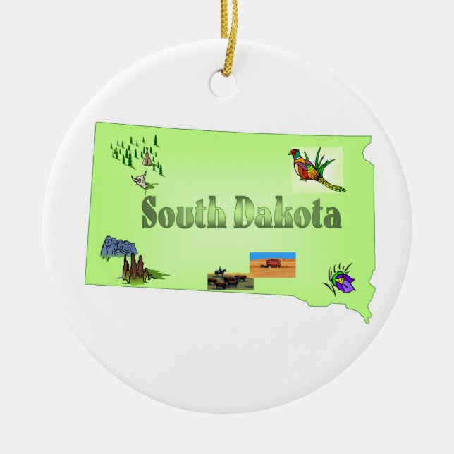 South Dakota Christmas Tree Ornament (Front)