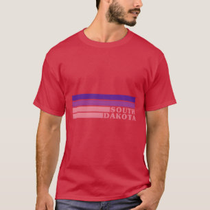 South Dakota Colorful Pink Purple 70s Style Retro T-Shirt