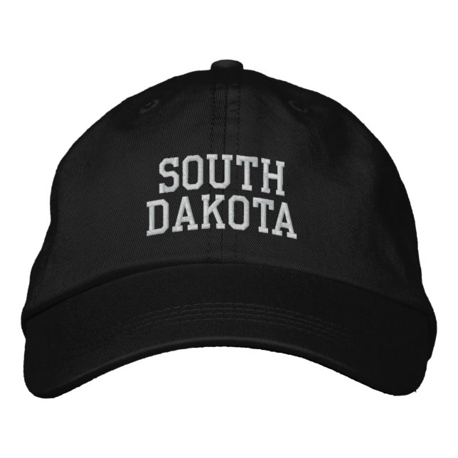 South Dakota Embroidered Adjustable Cap Black (Front)