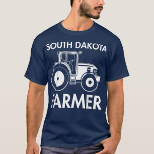 South Dakota Farmer Vintage Men Tractor Farm Loca T-Shirt