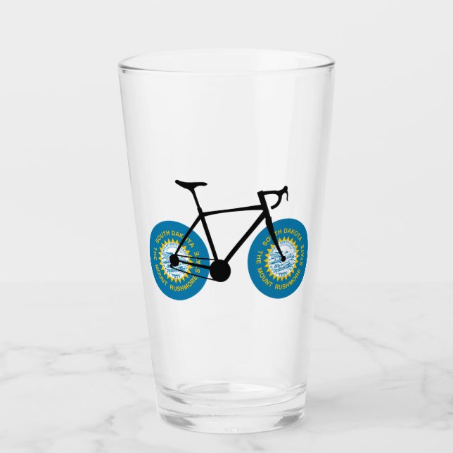 South Dakota Flag Cycling Glass (Front)