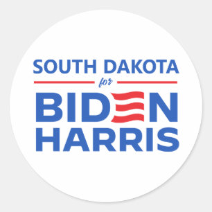South Dakota for Biden Harris Classic Round Sticker