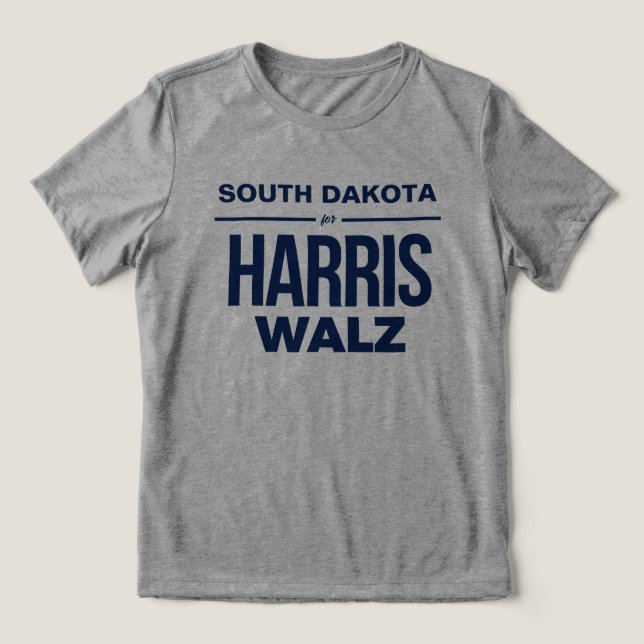 South Dakota for Harris Walz Tri-Blend Shirt (Design Front)