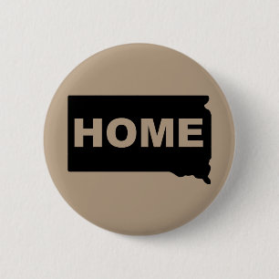 South Dakota Home Away From State Button Badge Pin