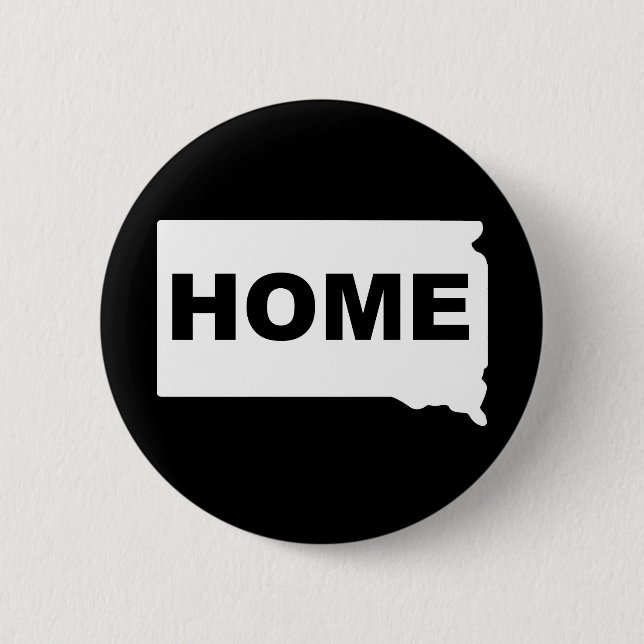 South Dakota Home Away From State Button Badge Pin (Front)