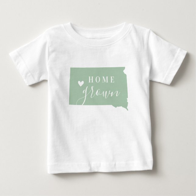 South Dakota Home Grown | Editable Colours State Baby T-Shirt (Front)