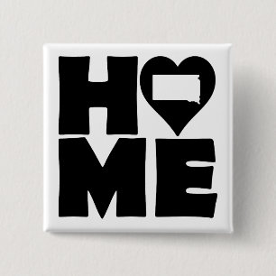South Dakota Home Heart State Button Badge Pin