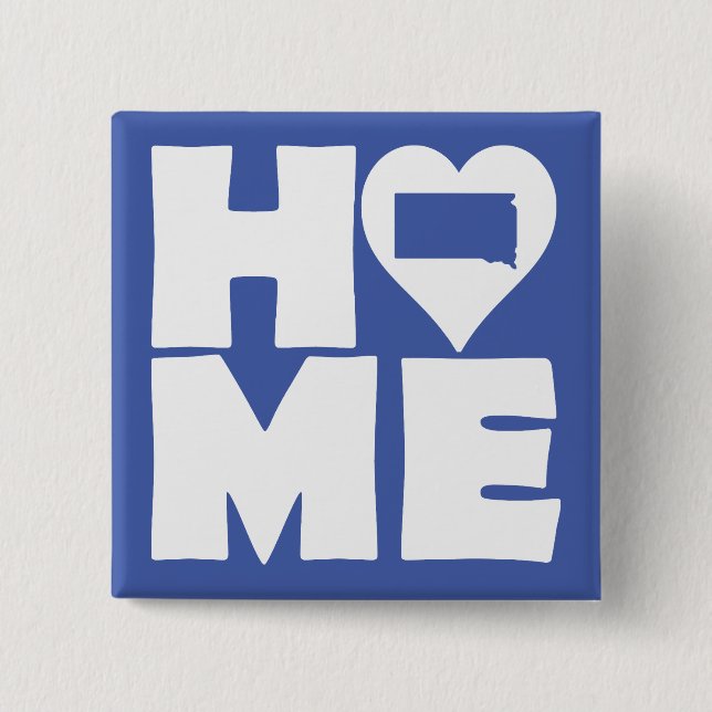 South Dakota Home Heart State Button Badge Pin (Front)