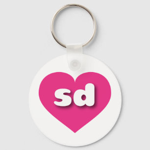 South Dakota hot pink heart - I love sd Key Ring