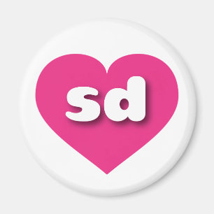 South Dakota hot pink heart - I love sd Magnet